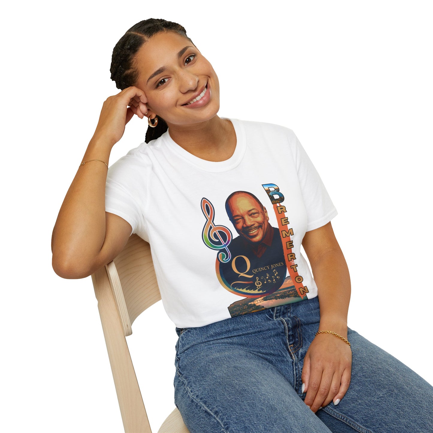 Quincy Jones Unisex Softstyle T-Shirt - Music Legend Tribute