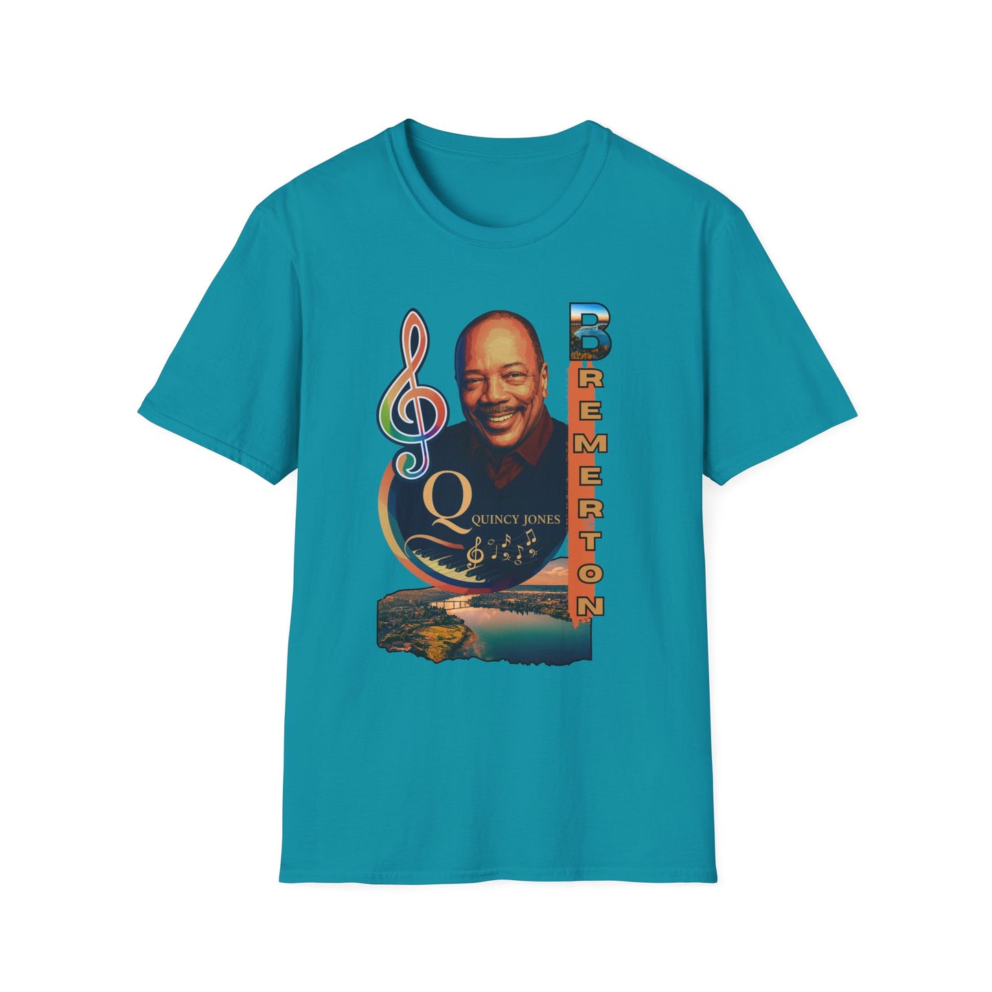 Quincy Jones Unisex Softstyle T-Shirt - Music Legend Tribute