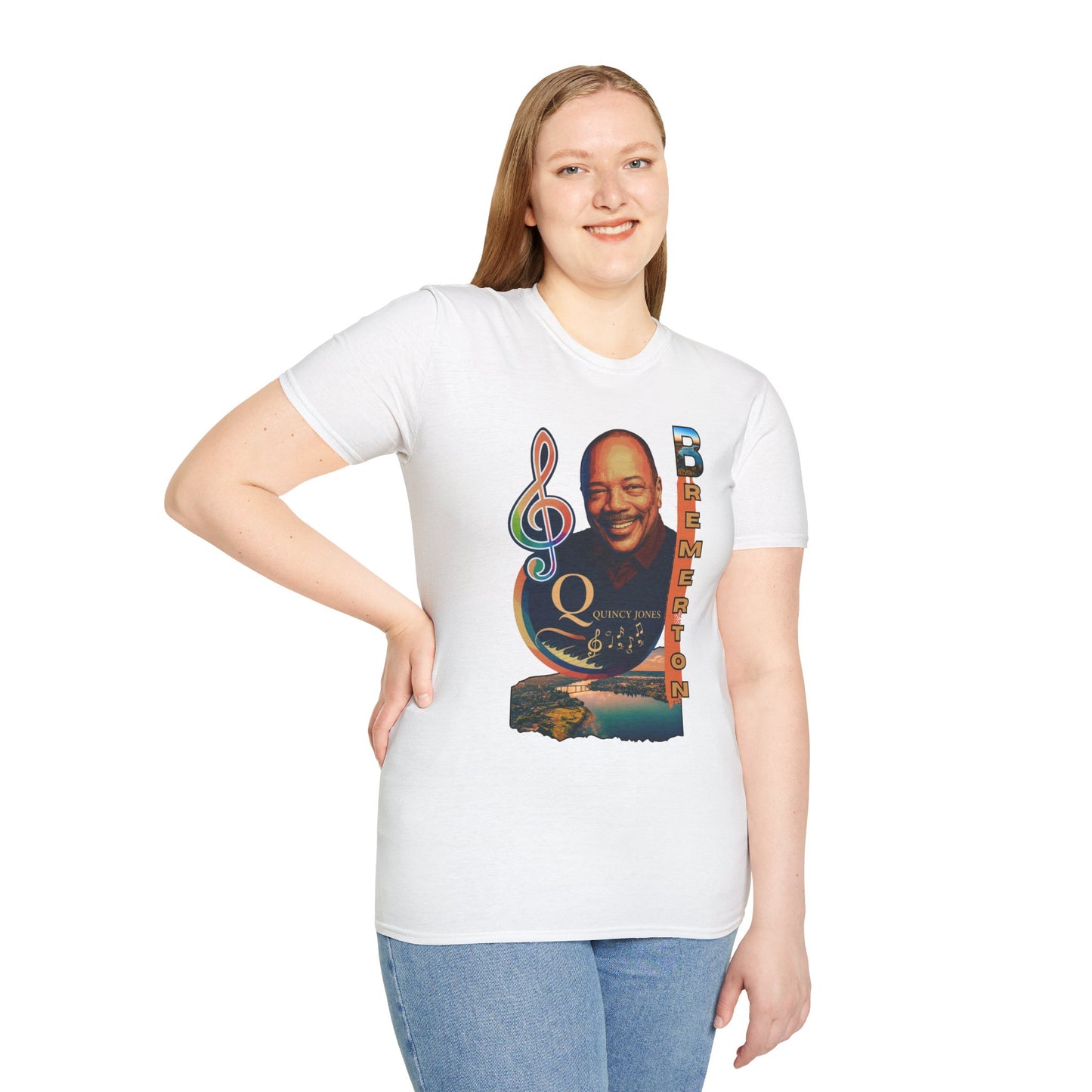 Quincy Jones Unisex Softstyle T-Shirt - Music Legend Tribute