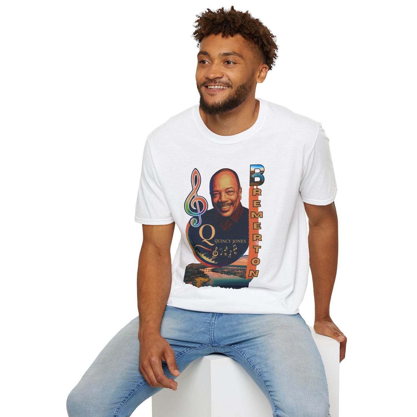 Quincy Jones Unisex Softstyle T-Shirt - Music Legend Tribute