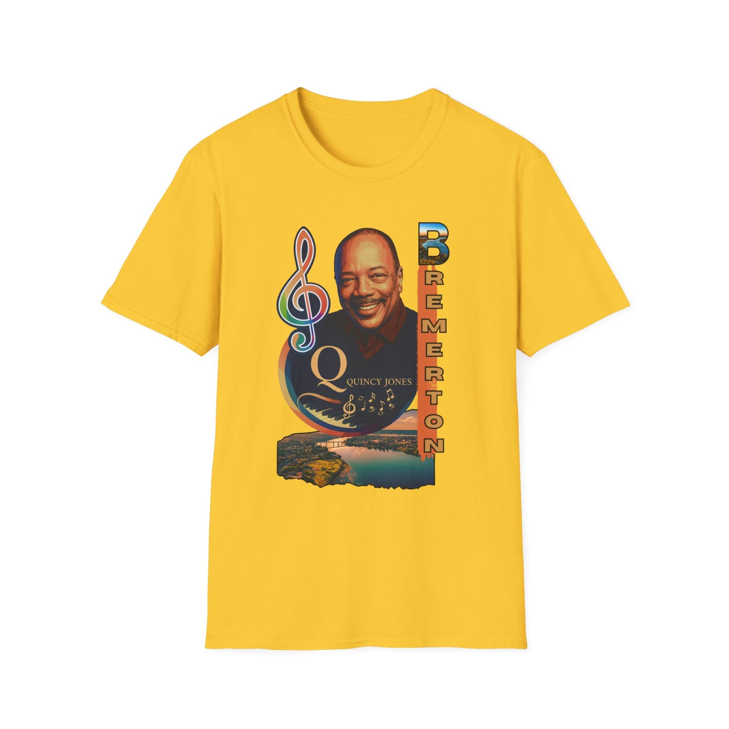 Quincy Jones Unisex Softstyle T-Shirt - Music Legend Tribute