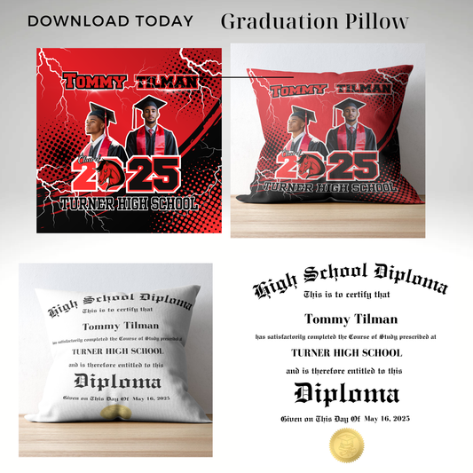 Editable Customizable Digital Grad Pillow Templates!